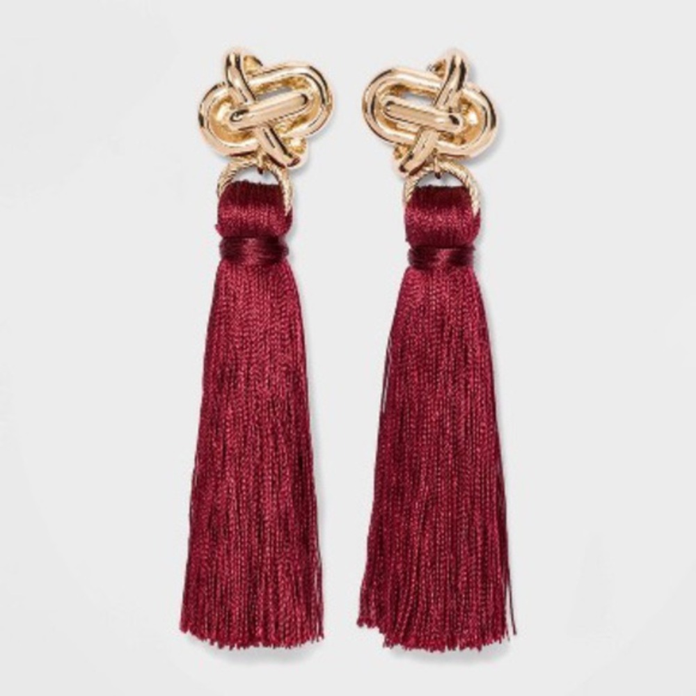 Sugarfix Knot Stud Tassel Earrings